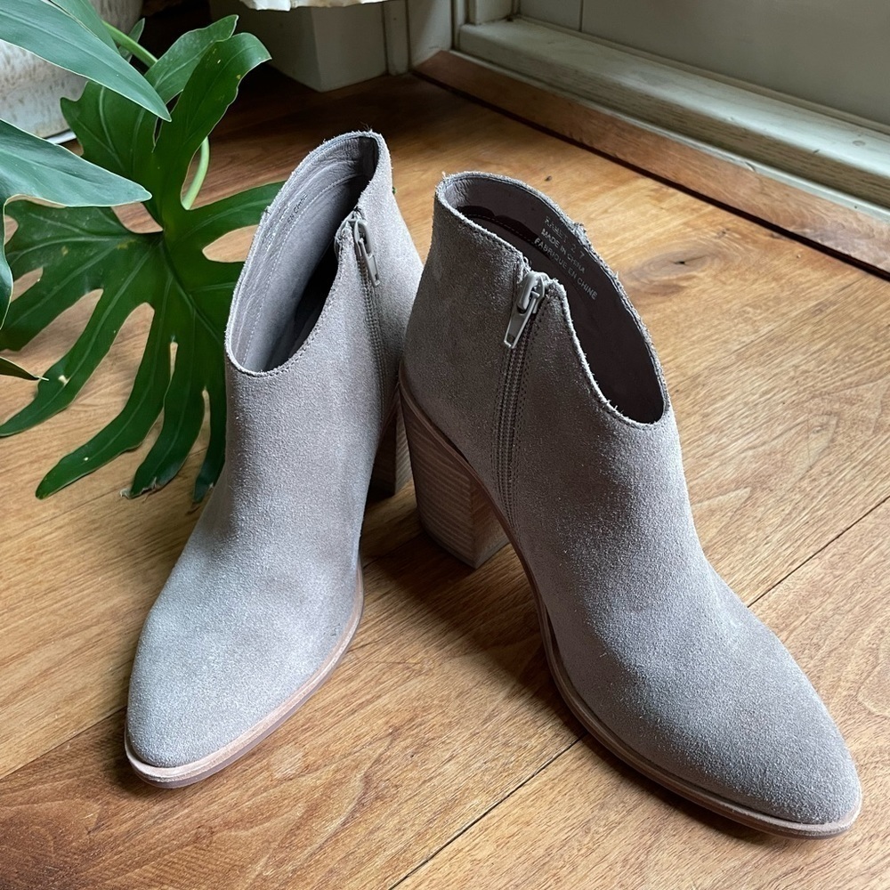 Jeffrey Campbell Taupe Suede Heeled Bootie